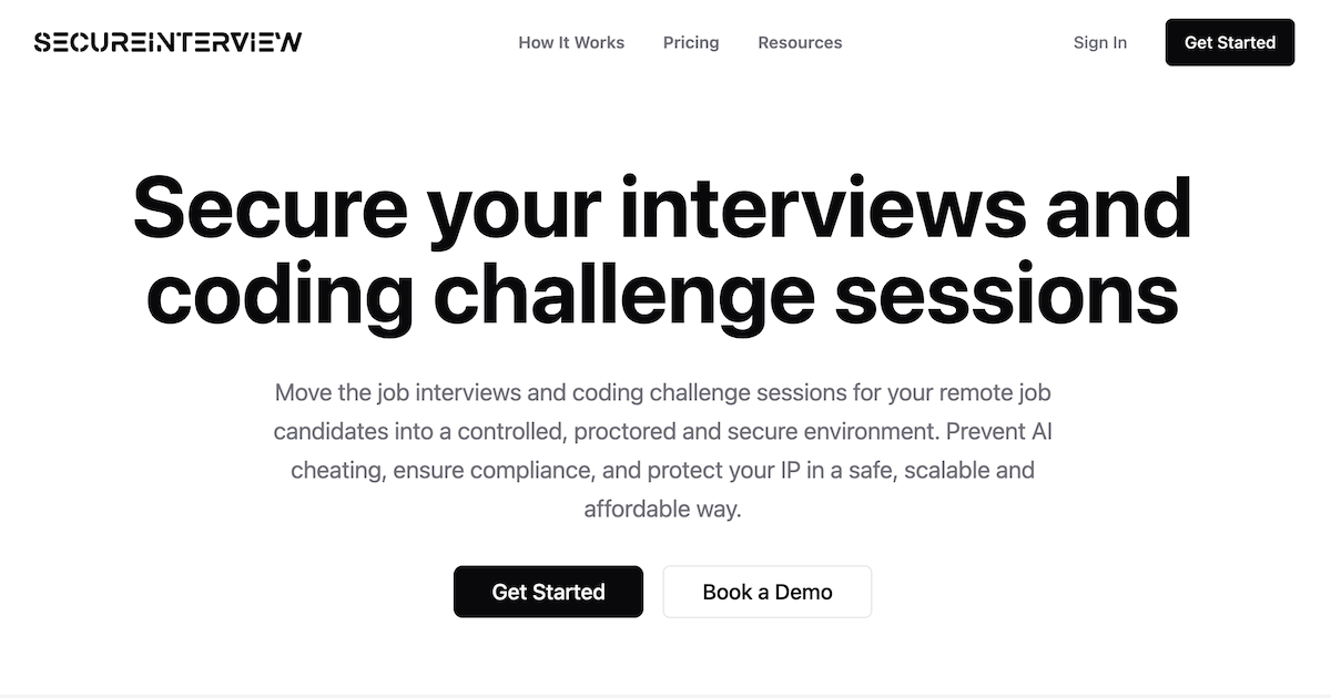 Secure Interview Screen Secure Remote Interviews & Proctored Technical Assessments ...
